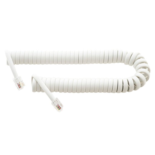 ミヨシ 受話器用カールコード 4極4芯 クロス結線 DC-J403/WH ミヨシ 受話器用カールコード 4極4芯 クロス結線 DC-J403/WH