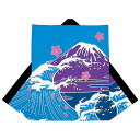 袖無し 法被 半纏 半被 半天 袢天 顔料染め (青) 綿100% 富士山柄 お祭り 太鼓衣装 大祭 祭禮 イベント 夏祭り 秋祭り まつり はんてん はっぴ ハッピ 男女兼用