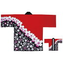 法被 半纏 半被 半天 袢天 顔料染め (赤/黒) 綿100% 桜柄 祭り 衣装 大祭 祭禮 神輿 イベント 夏祭り 秋祭り まつり はんてん はっぴ ハッピ 男女兼用