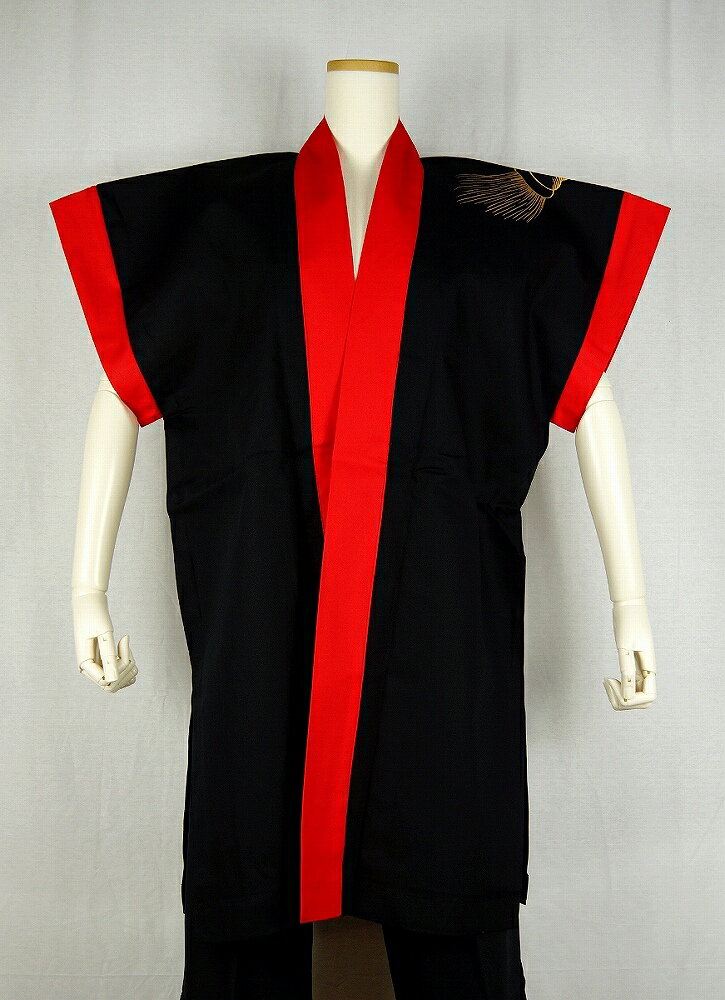 袖無し 法被 半纏 半被 半天 袢天 金顔料プリント(黒) 綿100% のしめ柄 お祭り 太鼓衣装 大祭 祭禮 イベント 夏祭り 秋祭り まつり はんてん はっぴ ハッピ 男女兼用