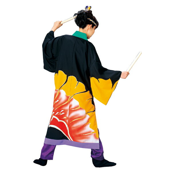 よさこい 長半纏 半天 袢天 法被 半被 衣装 ポリエステル100% YOSAKOI ソーラン 祭り ダンス 舞踊 踊り はんてん はっぴ ハッピ 舞台 ステージ 男女兼用(3.0)