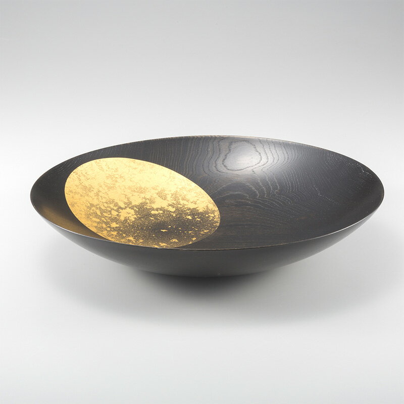 おぼろ月　ボウル（漆）10寸 【金箔 箔一 金沢 工芸品 法人ギフト 新築祝い 引越祝い 退職祝 結婚祝い 贈り物 ペア 夫婦 誕生日 退職祝い プレゼント 男性 古希 喜寿 祝い 】