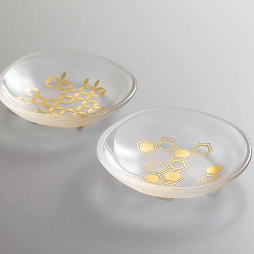 福招き豆皿小紋寿2組セット