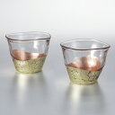 貫入さくら 冷茶碗グラス2個 【金箔 箔一 金沢 工芸品 法人ギフト 新築祝い 引越祝い 退職祝 結婚祝い 贈り物 ペア 夫婦 誕生日 退職祝い プレゼント 男...