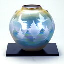 敬老の日 九谷焼 米寿 プレゼント 金婚式 5.5号花瓶 ラスター鶴木立【陶器 法人ギフト 新築祝い 引越祝い 退職祝 結婚祝い 贈り物 ペア 夫婦 誕生日 退...