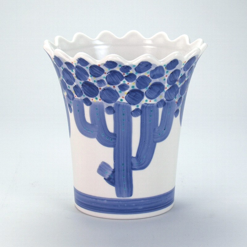 敬老の日 九谷焼 米寿 プレゼント 金婚式 7号フリーポット 気になる木【陶器 還暦祝い 退職祝 結婚祝い 贈り物 ペア 夫婦 誕生日 退職祝い プレゼント 男...