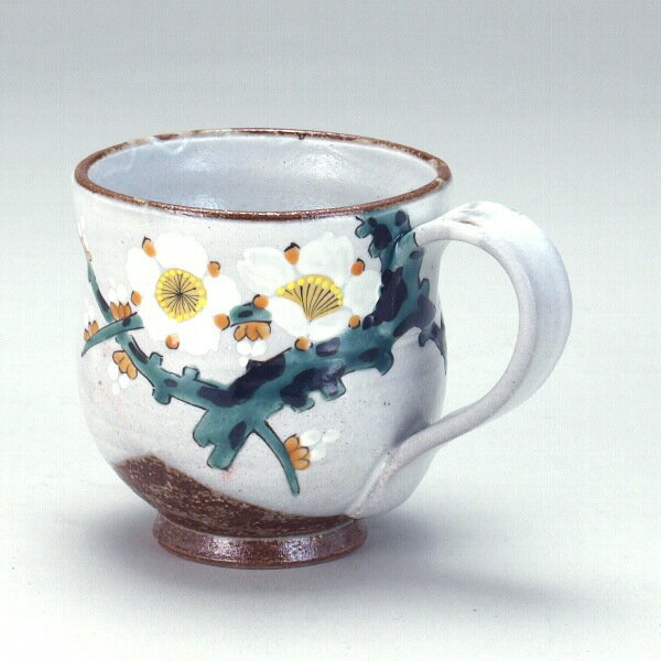 九谷焼米寿プレゼント金婚式マグカップ梅