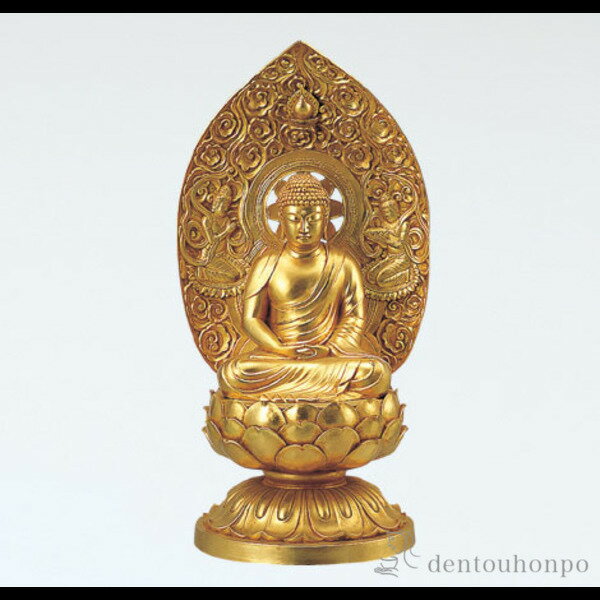 【LINE登録で300円クーポン】 銅製 釈迦如来 金箔 ( 木札名入れ有料 仏像 お寺 日本 屋外 屋内 高岡銅器 法要 メモリアル 法事 祈念 弔事 寄進 ...