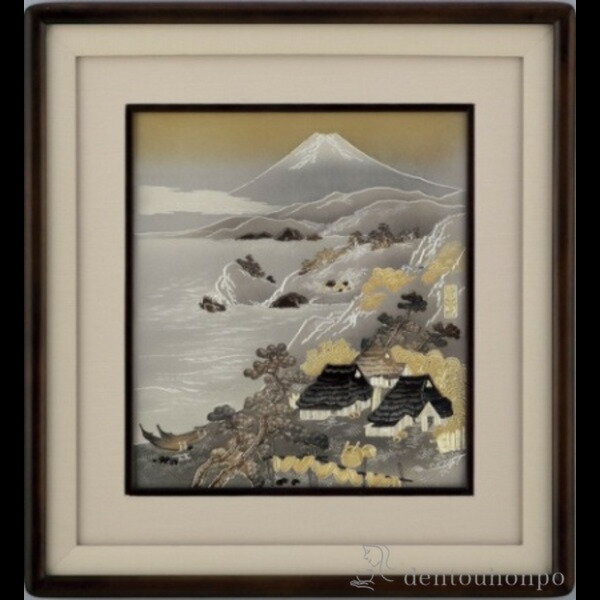 【LINE登録で300円クーポン】 電鋳パネル 山水 ( プレート名入れ有料 額縁 飾り フレーム 人気 おすすめ 高岡銅器 周年 創立 上場 竣工 誕生日プレ...