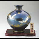 【LINE登録で300円クーポン】 銅製花瓶 福丸型 鶴 花台(並板)付き ( 木札名入れ有料 花瓶 フラワーベース 花器 仏間 おすすめ 高岡銅器 周年 創立...