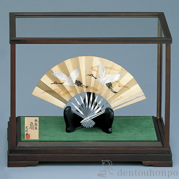 【LINE登録で300円クーポン】 銀製 扇子 鶴 E 6.0号・51g ( 光則(銀工芸) プレート名入れ有料 木札名入れ有料 高級 コレクション 美術品 工...