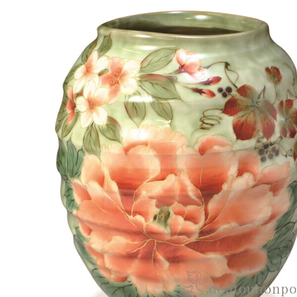 【LINE登録で300円クーポン】 花生 織部草花 ( 名入れ有料 ガラス フラワーベース 花器 一輪挿し おすすめ 清水焼 京焼 周年 創立 上場 竣工 開店 事務所移転 開業 プレゼント お祝い お返し お礼 令和 海外 日本 取引先 法人 日本製 おすすめ 仏壇 仏具 お盆 お墓 ) [3]
