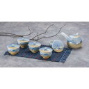 【10%OFFクーポン 本日23:59まで】 九谷焼 蓋付茶器 連山 湯呑5個・急須セット ( 木箱名入れ有料 茶器セット 急須 湯呑み 日本茶 中国茶 九谷焼...