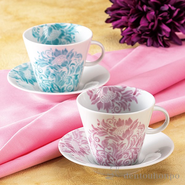 【LINE登録で300円クーポン】 九谷焼 ペアコーヒー 向日葵紋様 セット ( セット ソーサー ティーカップ 美味しい おすすめ セット 九谷焼 結婚 出産...