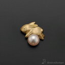 K18/アコヤ真珠 干支ピンズ 卯 別珍ケース付き ( 光則(金工芸) おしゃれ かわいい ピン アクセサリー ギフト 東京銀器(金工芸) 結婚 出産 内祝い ...