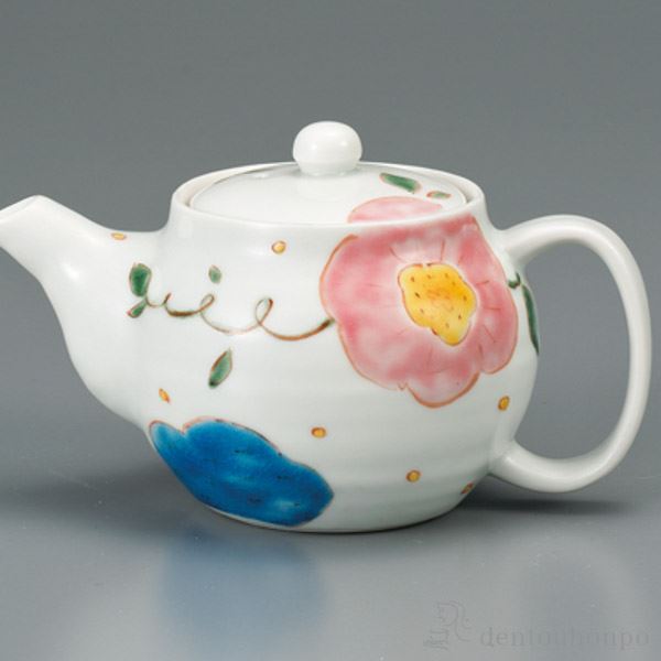 【LINE登録で300円クーポン】 九谷焼 ポット急須 花模様 茶こし付き ( ティーポット お茶 セット 日本茶 おすすめ 九谷焼 結婚 出産 内祝い 引き出物 金婚式 誕生日プレゼント 還暦祝い 古希 喜寿 米寿 退職 定年 プレゼント お祝い お返し お礼 令和 両親 父 母 )