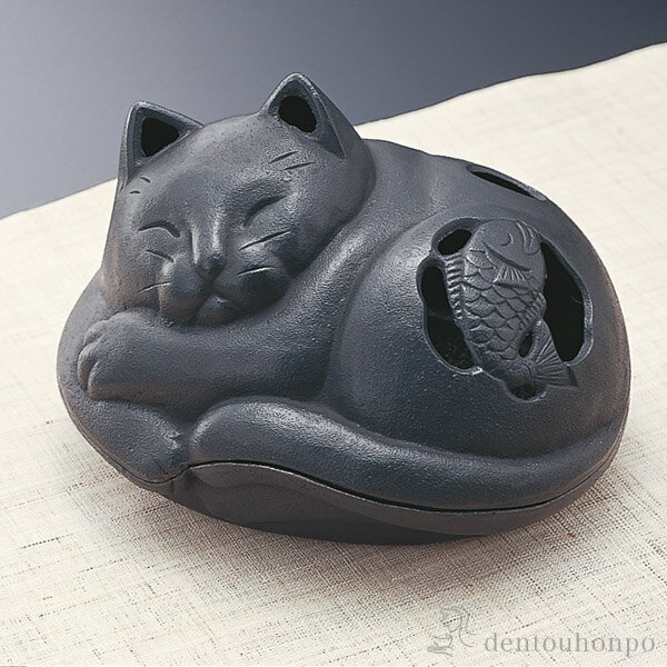 【LINE登録で300円クーポン】 蚊遣り ネコ 黒 ( 岩鋳 猫 インセンス インテリア 雑貨 蚊取り線香 南部鉄器 結婚 出産 内祝い 引き出物 金婚式 誕...