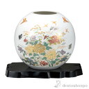 【LINE登録で300円クーポン】 花瓶 金菊花に雀 5.5号 台付 ( 木札名入れ有料 母の日 早割 プレゼント 初任給 ガラス フラワーベース 花器 一輪挿し おすすめ 九谷焼 周年 創立 上場 竣工 開店 事務所移転 開業 プレゼント お祝い お返し お礼 令和 海外 日本 取引先 法人 )(3)