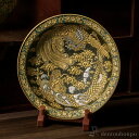 【LINE登録で300円クーポン】 飾皿 本金盛龍・鳳凰図 13.5号 組立式皿立付 ( 木箱名入れ有料 木札名入れ有料 置物 飾皿 スタンド 絵皿 贈り物 九...