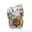 【LINE登録で300円クーポン】 両手招猫 花詰 4号 ( 木札名入れ有料 父の日 プレゼント 初任給 置物 幸運 開運 まねきねこ 風水 九谷焼 結婚 出産...