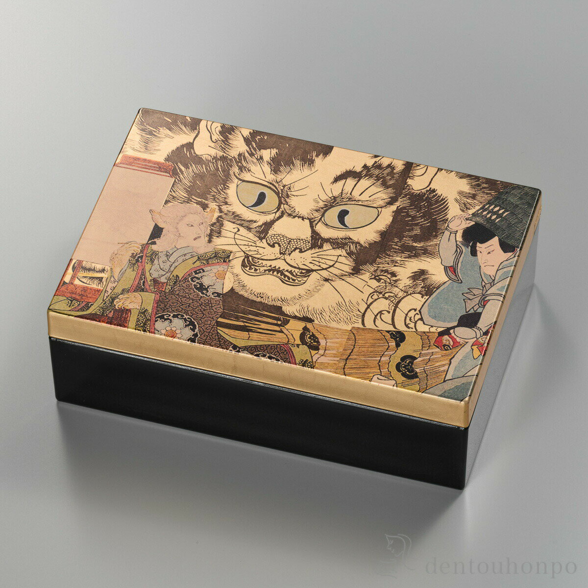 【LINE登録で300円クーポン】 箔名画 アクセサリーボックス 化け猫 ( 箔一 アクセサリー入れ 収納ボックス ケース BOX 宝物 金沢金箔 結婚 出産 内祝い 引き出物 金婚式 誕生日プレゼント 還暦祝い 古希 喜寿 米寿 退職 定年 プレゼント お祝い お返し お礼 令和 両親 父 )