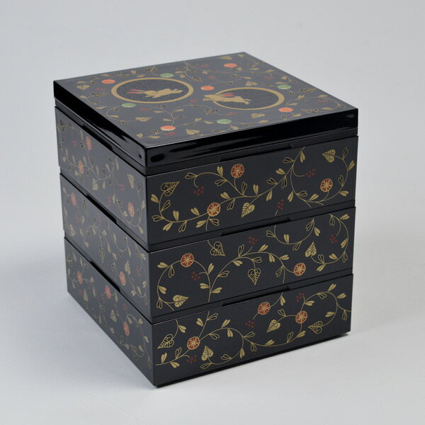 【うさぎ唐草 5寸専用】 重箱用シール蓋 3枚セット ( おせち 運動会 重箱 フタ 人気 山中漆器 遠足 運動会 正月 おせち プレゼント お祝い お返し お礼 令和 自宅 家庭 イベント 日本製 おすすめ おしゃれ かわいい 可愛い 人気 ) dentouhonpo-10029801 伝統本舗 サンプル画像3