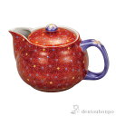 【LINE登録で300円クーポン】 ポット急須 朱巻小花 網付 ( ティーポット お茶 煎茶 日本茶 おすすめ 九谷焼 結婚 出産 内祝い 引き出物 金婚式 誕...