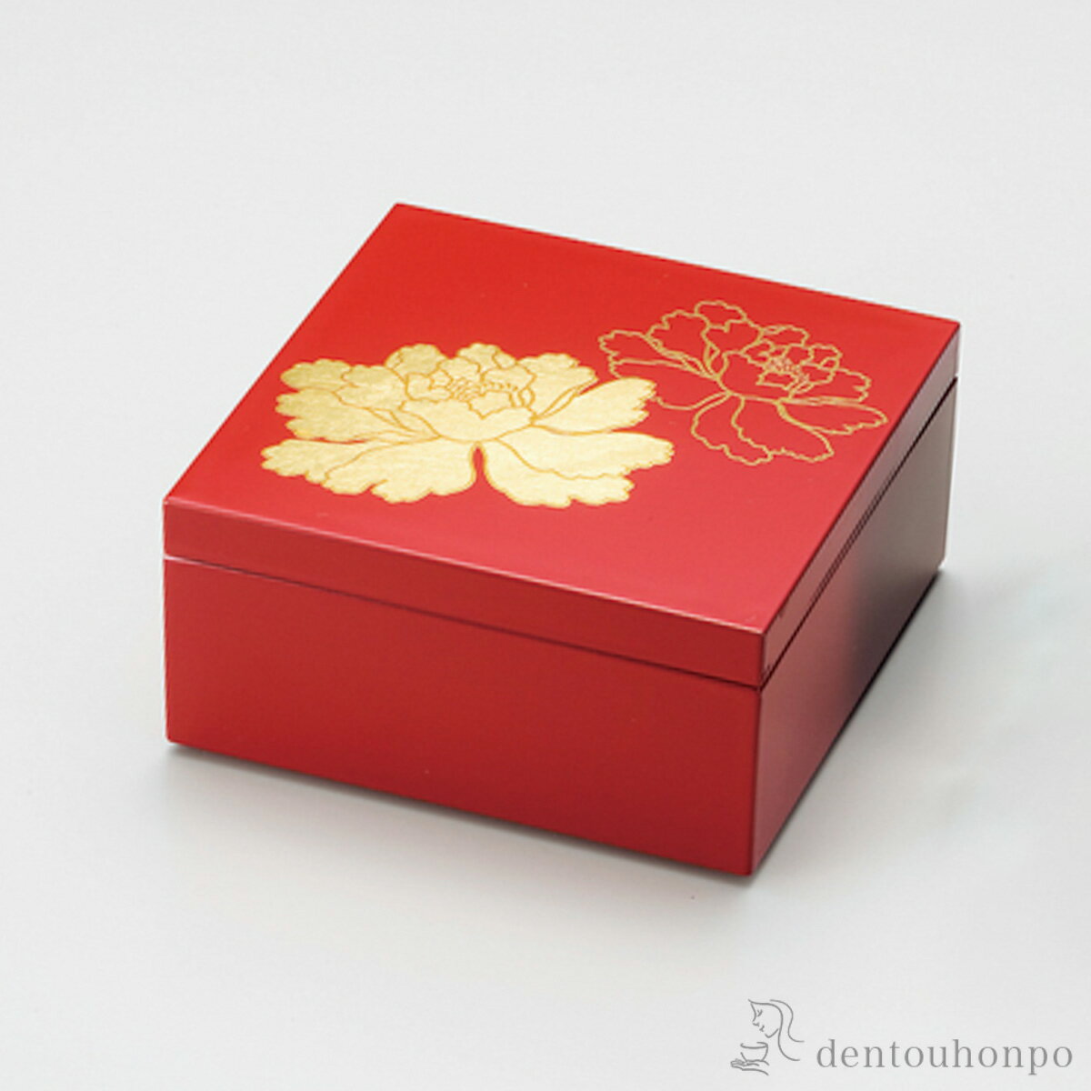 【5％OFFクーポン 本日23:59まで】 角小筥 金箔牡丹 朱 ( アクセサリー入れ 収納ボックス ケース BOX 宝物 越前漆器 結婚 出産 内祝い 引き出物 金婚式 誕生日プレゼント 還暦祝い 古希 喜寿 米寿 退職 定年 プレゼント お祝い お返し お礼 令和 両親 父 母 男性 女性 )