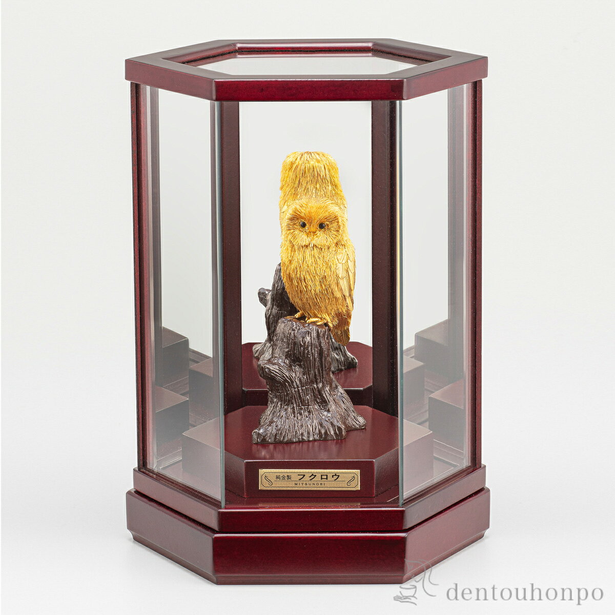 純金 フクロウ F 40g ( 光則(金工芸) 木札名入れ有料 高級 コレクション 美術品 工芸品 伝統 東京銀器(金工芸) 周年 創立 上場 竣工 開店 事務...