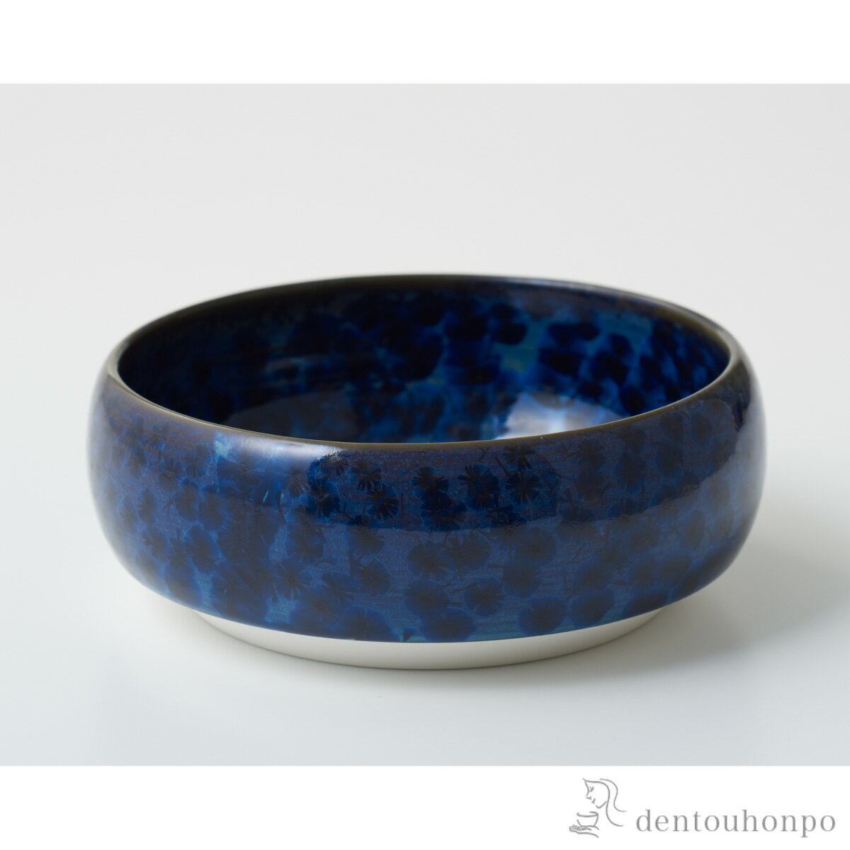 樂天商城 - ペット用フードボウル Paws bowl 花結晶 青墨 M ( 清水焼 京焼 初任給 プレゼント 母の日 猫用 犬用 ネコ 猫 ペット用品 清水焼 京焼 新築祝い　誕生日　 プレゼント お祝い お返し お礼 令和 家族　ペット 男性 女性 日本製 )