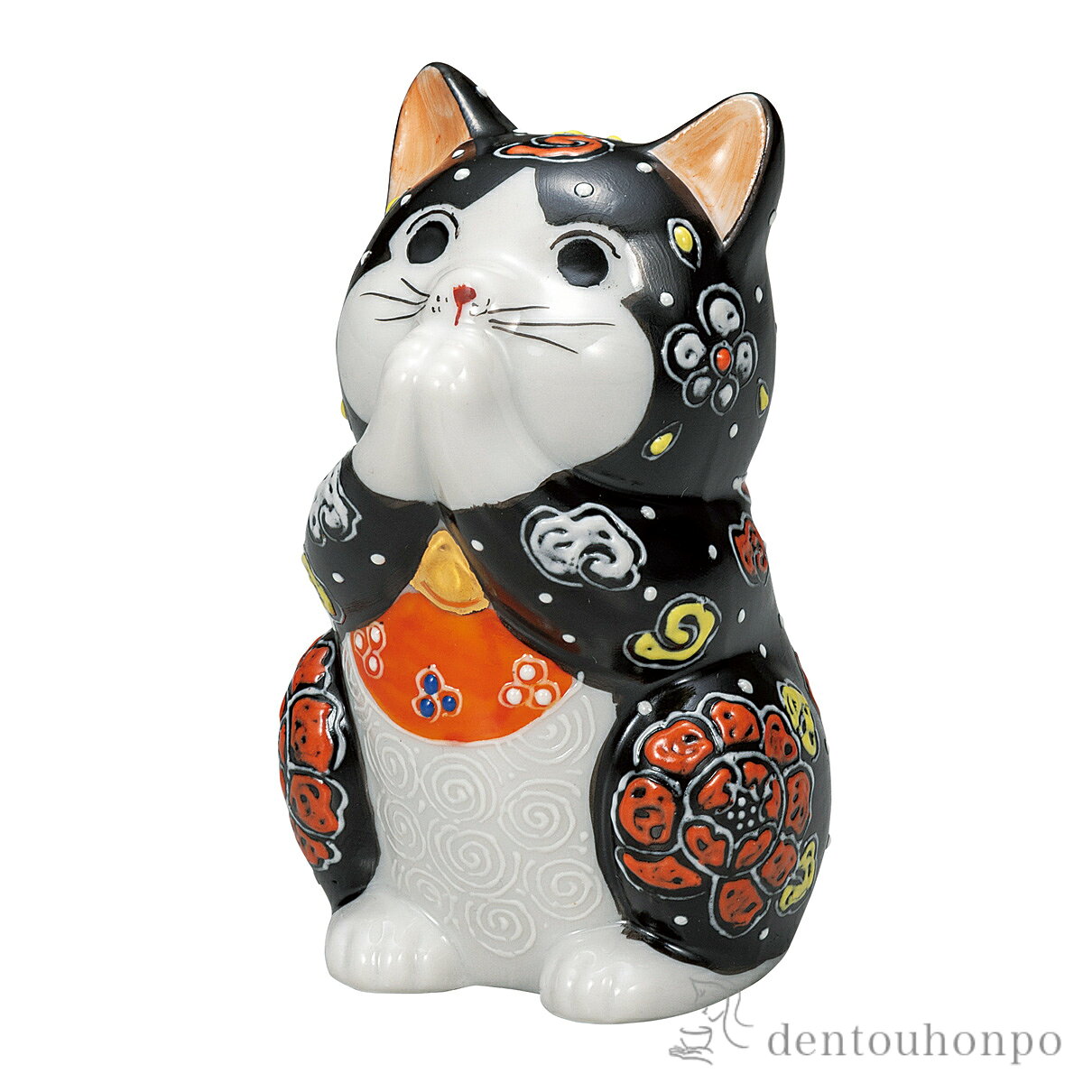乐天商城 - お祈り猫 黒盛 3.2号 ( 初任給 プレゼント 母の日 置物 幸運 開運 まねきねこ 風水 九谷焼 結婚 出産 内祝い 引き出物 金婚式 誕生日プレゼント 還暦祝い 古希 喜寿 米寿 退職 定年 プレゼント お祝い お返し お礼 令和 両親 父 母 男性 女性 )