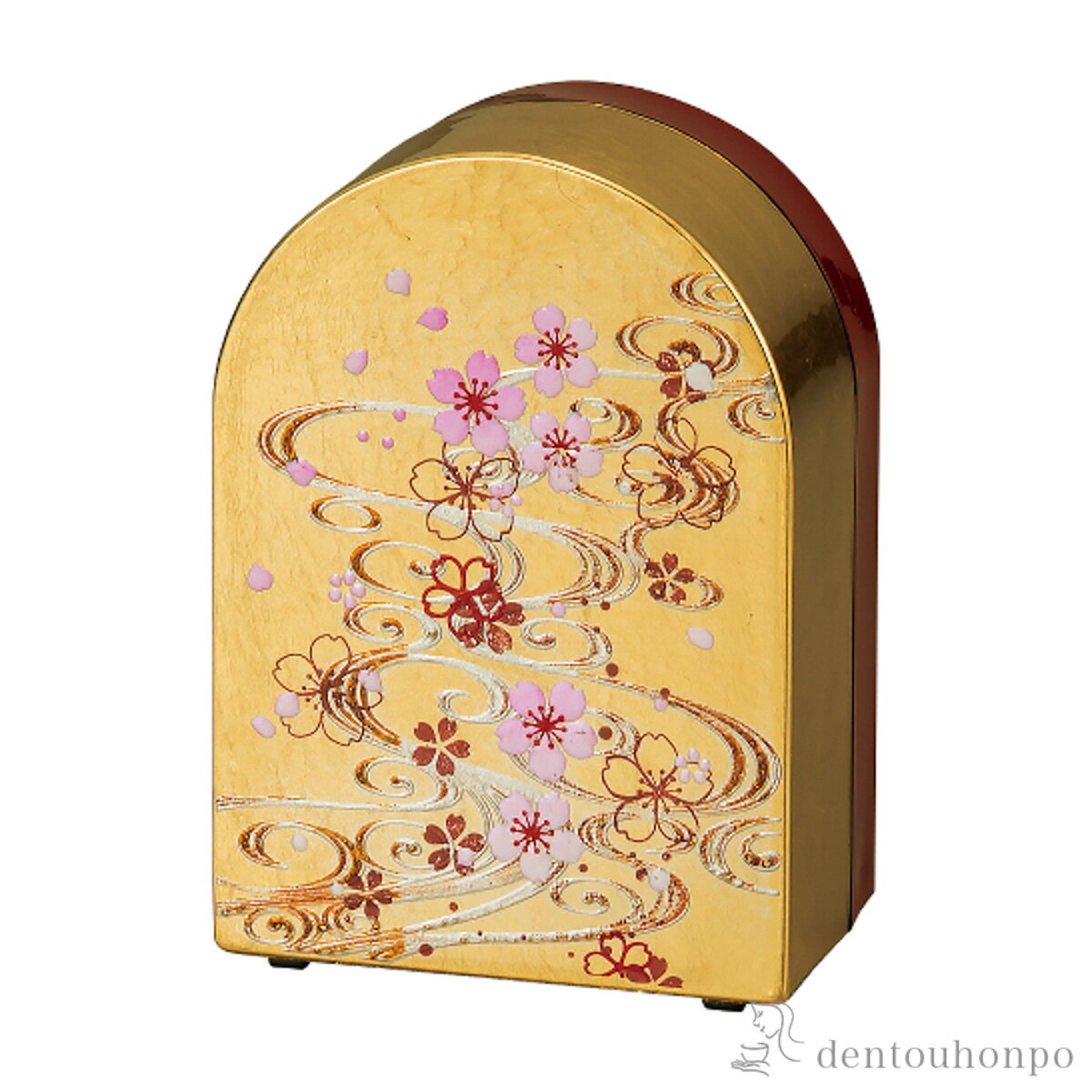 漆芸リトルオルゴール 桜川 ( 山中漆器 名入れ有料 プレゼント 宝石箱 バースデーカード 写真立て キット 山中漆器 周年 創立 上場 竣工 誕生日プレゼント 還暦祝い 古希 喜寿 米寿 退職 定年 プレゼント お祝い お返し お礼 令和 両親 父 母 男性 女性 日本製 )