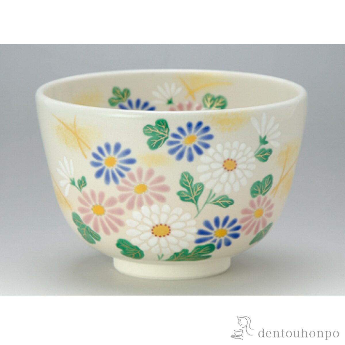 乐天商城 - 花小菊 抹茶碗　 ( 名入れ有料 初任給 プレゼント 母の日 抹茶碗 茶道具 茶器 お稽古用 抹茶 清水焼 京焼 結婚 出産 内祝い 引き出物 金婚式 誕生日プレゼント 還暦祝い 古希 喜寿 米寿 退職 定年 プレゼント お祝い お返し お礼 令和 自宅 )