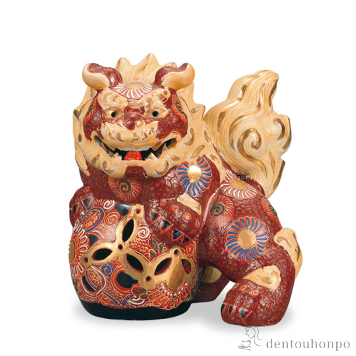 樂天商城 - 立獅子 盛 6.5号 ( 木札名入れ有料 初任給 プレゼント 母の日 置物 玄関 受付 風水 幸運 九谷焼 結婚 出産 内祝い 引き出物 金婚式 誕生日プレゼント 還暦祝い 古希 喜寿 米寿 退職 定年 プレゼント お祝い お返し お礼 令和 両親 父 母 男性 )