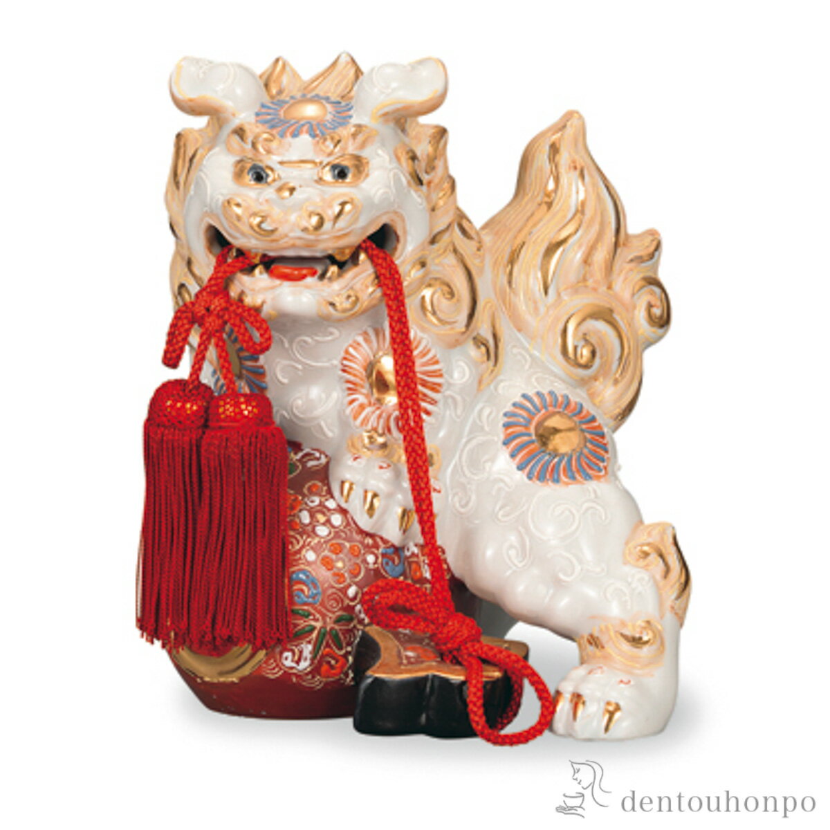 乐天商城 - 小槌獅子 白盛 6号 ( 木札名入れ有料 初任給 プレゼント 母の日 置物 玄関 受付 風水 幸運 九谷焼 結婚 出産 内祝い 引き出物 金婚式 誕生日プレゼント 還暦祝い 古希 喜寿 米寿 退職 定年 プレゼント お祝い お返し お礼 令和 両親 父 )