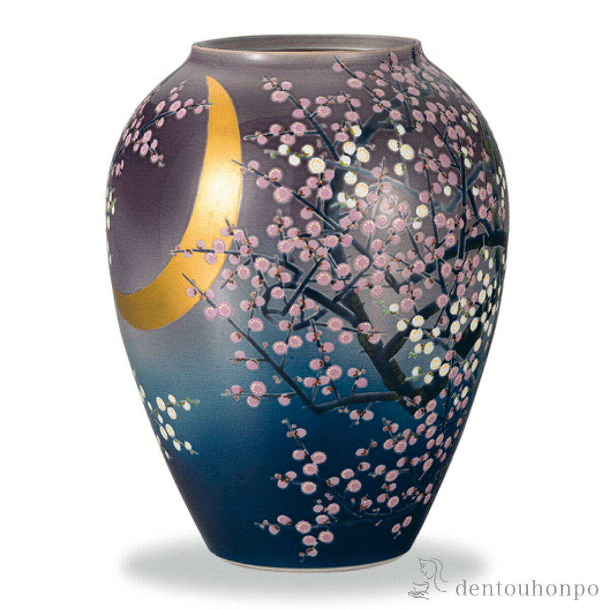 乐天商城 - 花瓶 梅月 9号 ( 木箱名入れ有料 木札名入れ有料 ガラス フラワーベース 花器 一輪挿し おすすめ 九谷焼 周年 創立 上場 竣工 開店 事務所移転 開業 プレゼント お祝い お返し お礼 令和 海外 日本 取引先 法人 日本製 おすすめ 仏壇 )