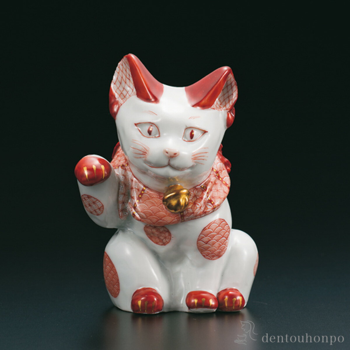 乐天商城 - 【11%OFFクーポン&P5倍 5/9 20~24時】 招き猫 赤絵細描丸紋 4号 ( 木箱名入れ有料 木札名入れ有料 置物 幸運 開運 まねきねこ 風水 九谷焼 結婚 出産 内祝い 引き出物 金婚式 誕生日プレゼント 還暦祝い 古希 喜寿 米寿 退職 定年 プレゼント お祝い お返し お礼 )
