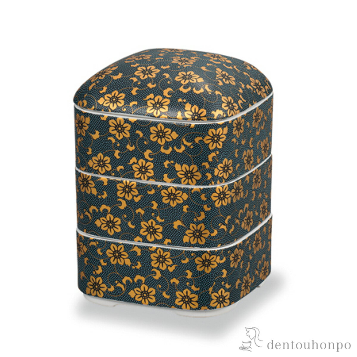 【LINE登録で300円クーポン】 三段重 青粒鉄仙唐草 ( おせち 運動会 漆塗り お正月 人気 九谷焼 遠足 ..