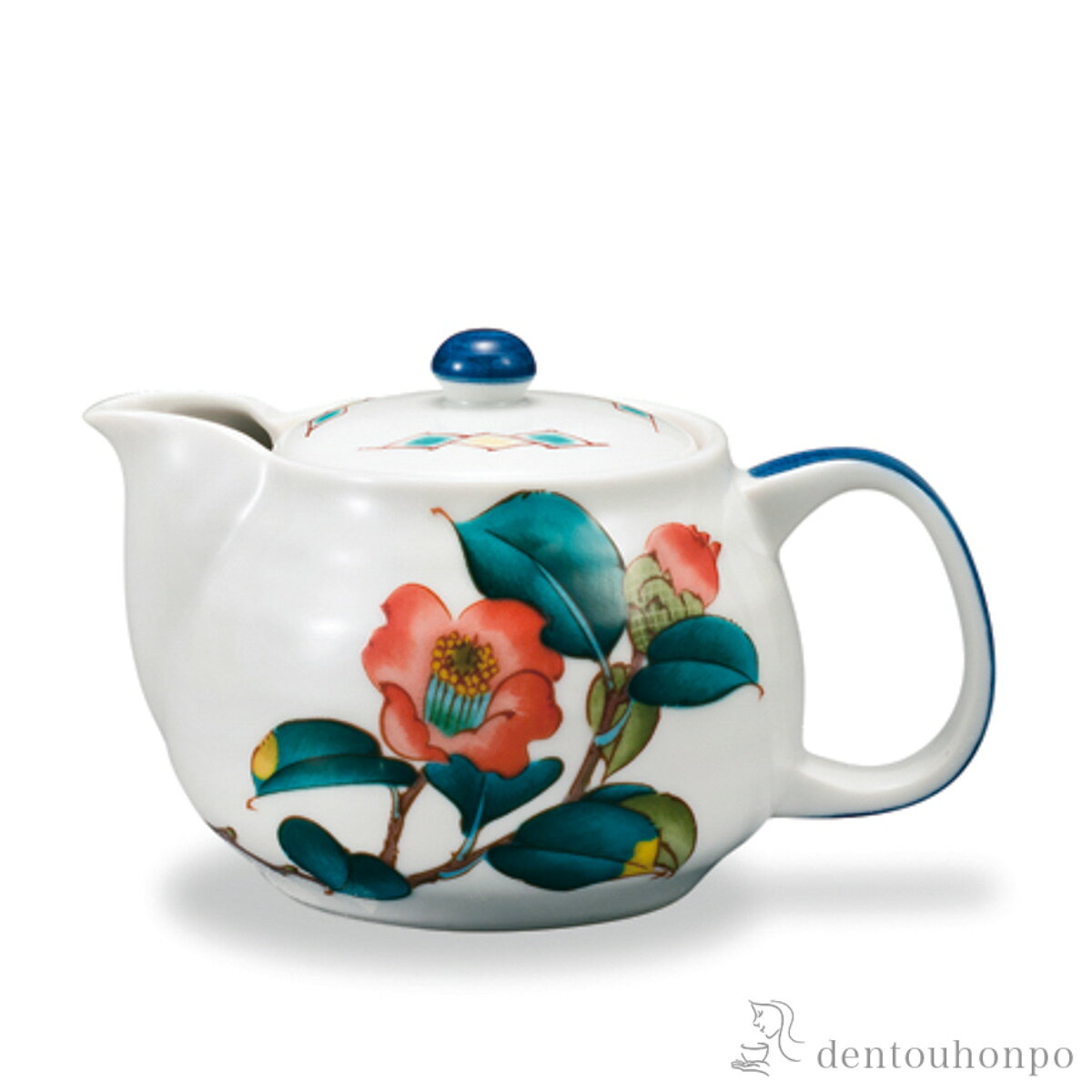 ポット急須 12か月の花 寒椿（12月） 茶こし付 ( 母の日 早割 プレゼント 初任給 ティーポット お茶 煎茶 日本茶 おすすめ 九谷焼 結婚 出産 内祝い 引き出物 金婚式 誕生日プレゼント 還暦祝い 古希 喜寿 米寿 退職 定年 プレゼント お祝い お返し お礼 令和 両親 父 母 )