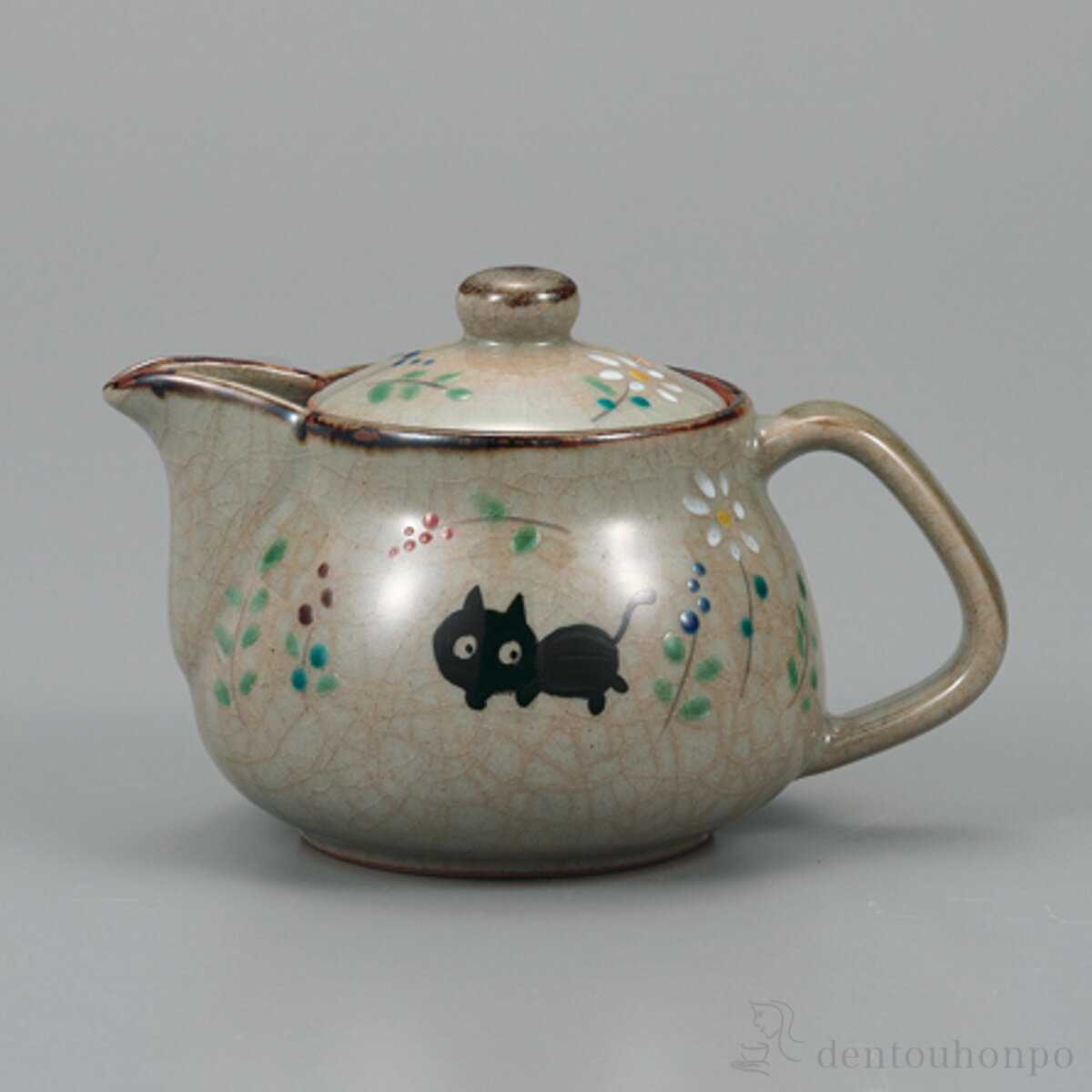 ポット急須 ねこ 茶こし付 ( ティーポット お茶 煎茶 日本茶 おすすめ 九谷焼 結婚 出産 内祝い 引き出..