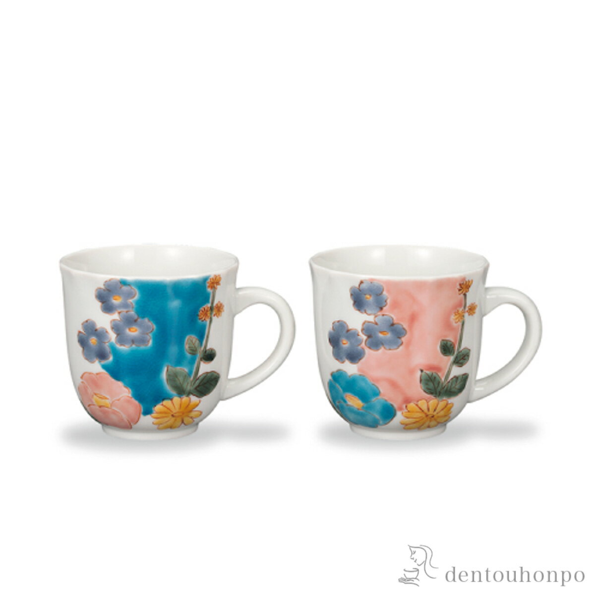 【5％OFFクーポン 2/10 1:59まで】 マグカップ 花紋 ペア ( プレゼント デザイン マグ オリジナル タンブラー 九谷焼 結婚 出産 内祝い..