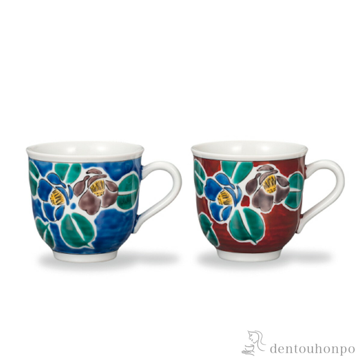 樂天商城 - マグカップ 吉田屋山茶花 赤紺 ペア ( 初任給 プレゼント 母の日 プレゼント デザイン マグ オリジナル タンブラー 九谷焼 結婚 出産 内祝い 引き出物 金婚式 誕生日プレゼント 還暦祝い 古希 喜寿 米寿 退職 定年 プレゼント お祝い )