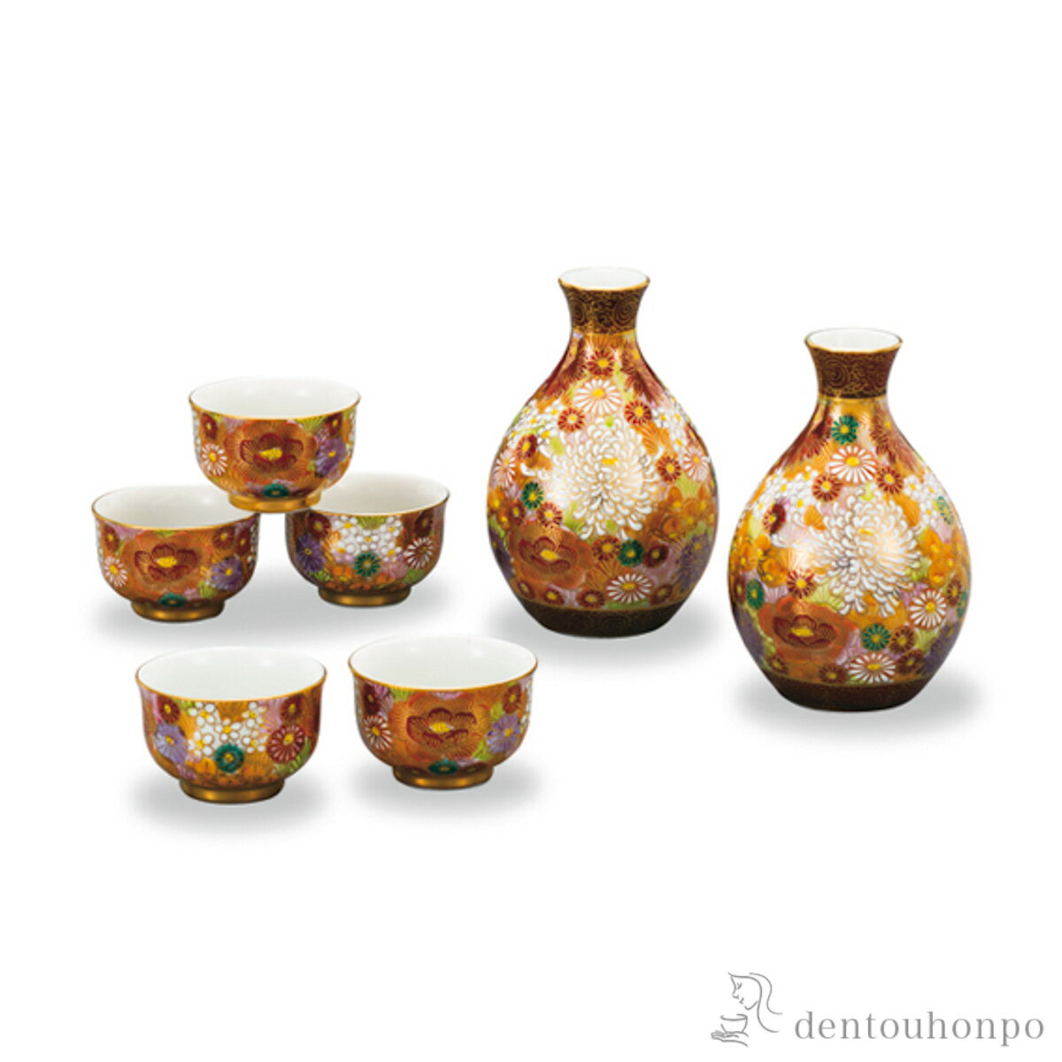 【8%OFFクーポン 本日23:59まで】酒器揃 金花詰 ( 酒器 日本酒 冷酒 プレゼント 人気 九谷焼 結婚 出産 内祝い 引き出物 金婚式 誕生日プレゼント 還暦祝い 古希 喜寿 米寿 退職 定年 プレゼント お祝い お返し お礼 令和 両親 父 母 男性 女性 日本製 )