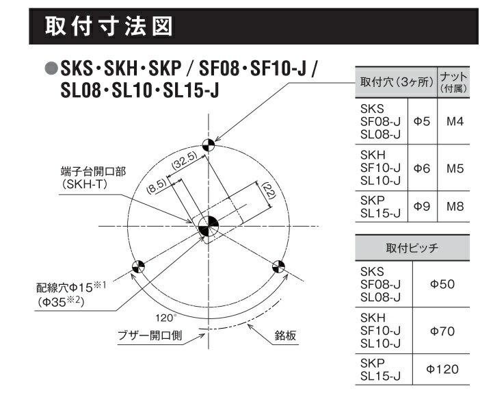 パトライト(PATLITE)LED回転灯SKH-M2AC100VФ100防滴(赤or黄)