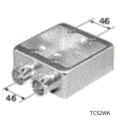 Rakuten - 外山電気 ねじなし TC露出スイッチボックス 鋼板製 2個用片面2方出 TCS2WK19 / TCS2WK25