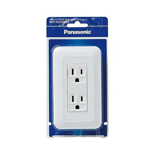 パナソニック:コスモシリーズワイド21 埋込接地ダブルコンセント(プレート付)(ホワイト) 型式:WTP13123WKPのサムネイル