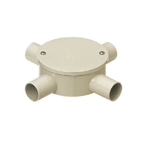Rakuten - 未来工業:露出用丸形ボックス(カブセ蓋)1方出〜4方出(防水タイプ) 型式:PVM16-4KPJ