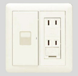 Rakuten - 神保電器:2連4個用(マーク付片切スイッチ＆アースターミナル付ダブルコンセント)(PW色) スイッチ・コンセント組み合わせ 型式:WJHM13405PW