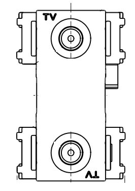 神保電器:4K・8K衛星放送対応テレビ端子 2端子形(チョコ色) 型式:CSF-K77WPA(チョコ)