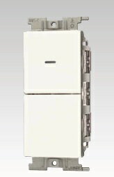 Rakuten - 神保電器:Jワイドスリム 1連2個用(片切ガイド＋3路スイッチ)(PW色) 型式:NWS02028PW